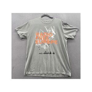 REM Radio Free Europe Band T-Shirt Mens Large Gray Short Sleeve Rock Graphic Tee